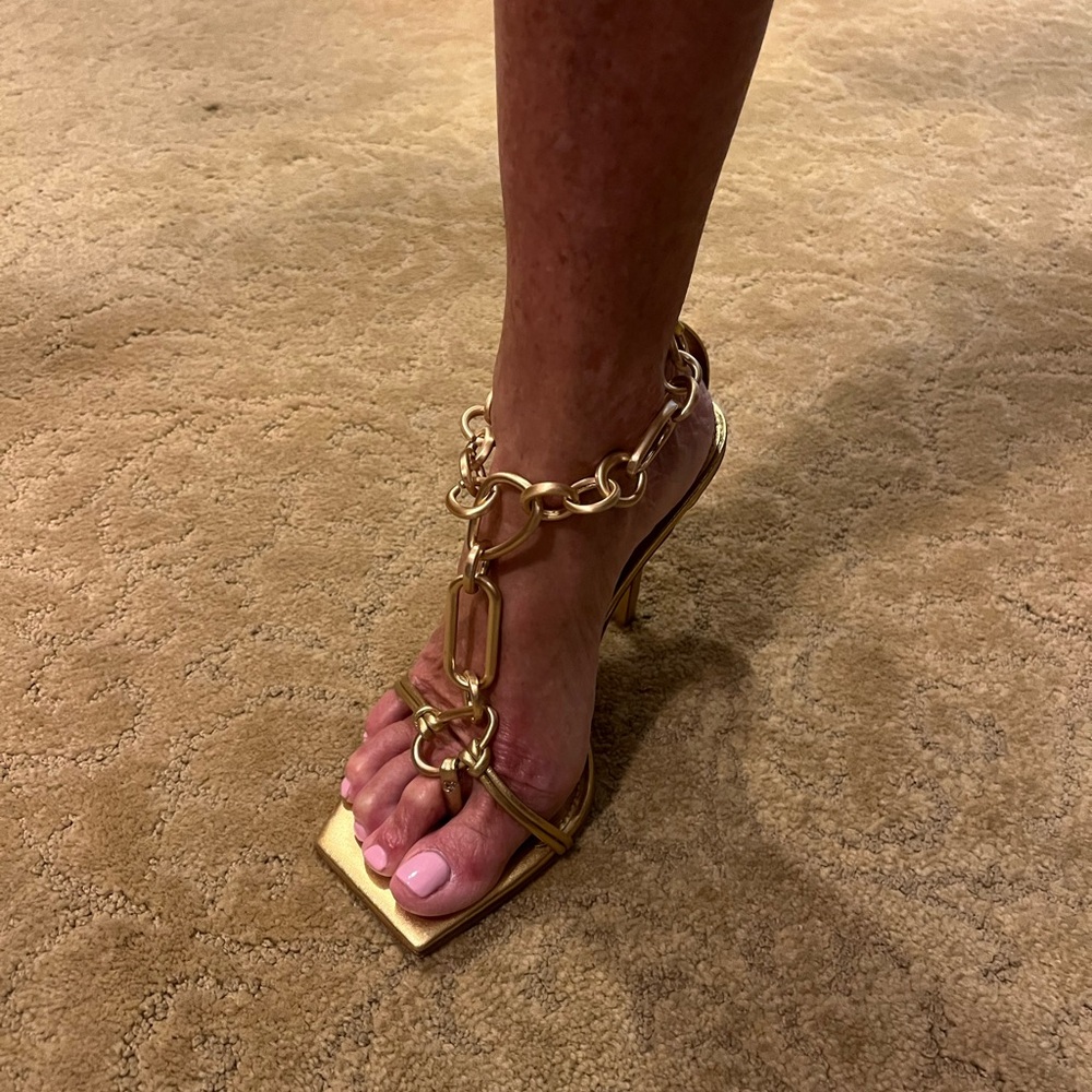 Cult Gaia Naima Mule Gold Heels